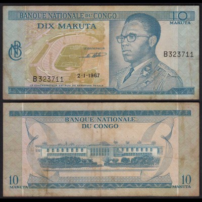 Kongo - Congo 10 Makuta 2.1.1967 Pick 9a F (4) (25310