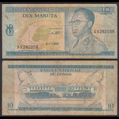 Kongo - Congo 10 Makuta 2.1.1967 Pick 9a VG (5) (25313