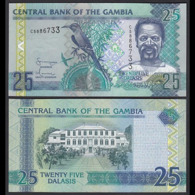 Gambia 25 Dalasi Banknote ND (1996) Pick 18a UNC (1) (25315