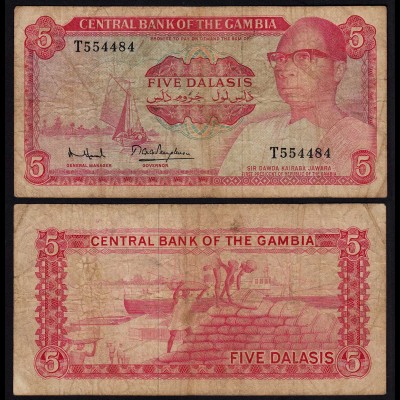 Gambia 5 Dalasi Banknote ND (1987-90) Pick 9a VG (5) (25319