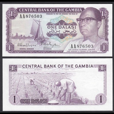 Gambia 1 Dalasi Banknote ND (1971-87) Pick 4g UNC (1) (25321