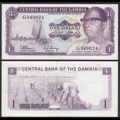 Gambia 1 Dalasi Banknote ND (1971-87) Pick 4d XF- (2-) sig 5 (25324