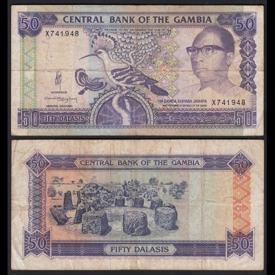 Gambia 50 Dalasi Banknote ND (1989-95) Pick 15a F (4) sig 10 (25337