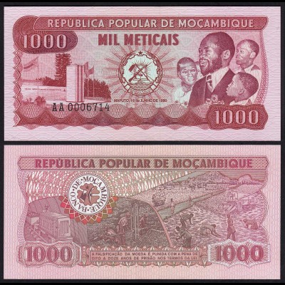 MOSAMBIK - MOZAMBIQUE 1000 Meticais 1980 Pick 128a UNC (1) (25348