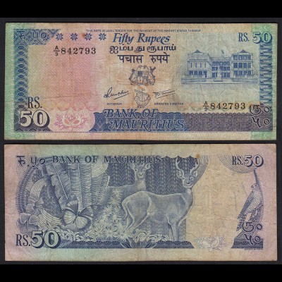 Mauritius - 50 Rupees Banknote (1986) Pick 37a VG (5) (25359