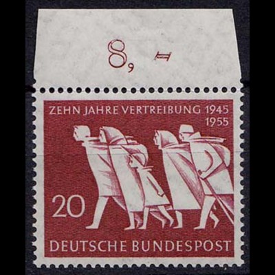 BRD - Bund Mi-Nr. 215 postfrisch 1955 10 Jahre Vertreibung OR (8603