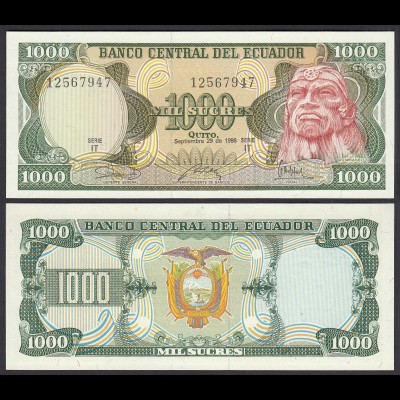 Ecuador 1000 Sucres Banknoten 1986 Pick 125a UNC (1) (25444