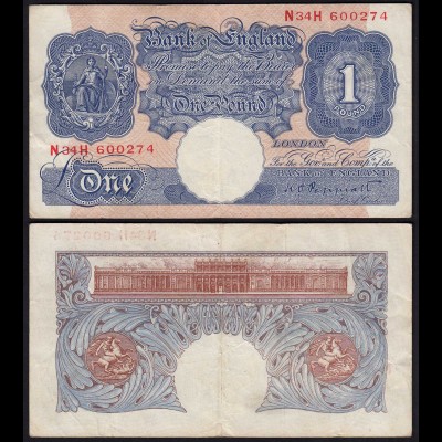 Grossbritannien - Great Britain 1 Pound ND (1940-48) Pick 367a VF (3) 