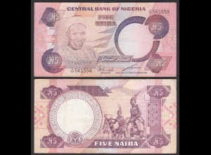 Nigeria 5 Naira Banknote Pick 24a sig.6 VF (3) (25508