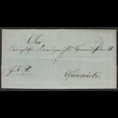 Preussen Brief WOLFENBÜTTEL R2b 1861 mit Inhalt (25604