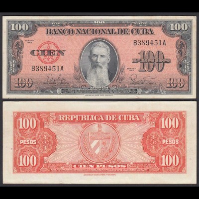 Kuba - Cuba 100 Peso 1959 Pick 93 VF (3) (25728