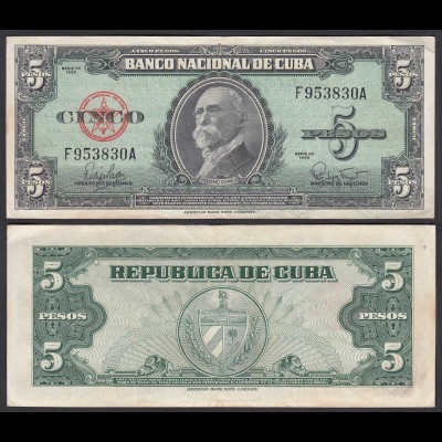Kuba - Cuba 5 Peso 1960 Pick 92a VF (3) (25737