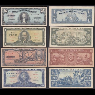 Kuba - Cuba - 1,1,10,20 Pesos 1960-87 F/VF (3/4) (25810