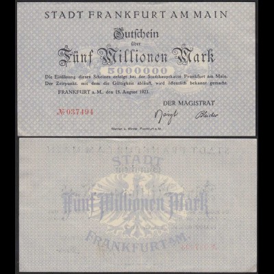 Hessen - Frankfurt 5 Million Mark Gutschein 1923 Notgeld (13823