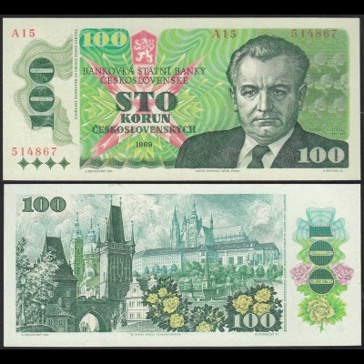 Tschechoslowakei - CZECHOSLOVAKIA 100 Korun 1989 Pick 97 UNC (1)