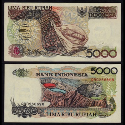 INDONESIEN - INDONESIA 5000 RUPIAH Banknote 1992/1999 Pick 130h XF (2) 