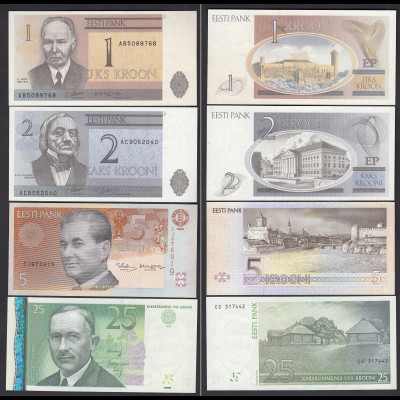 Estland - Estonia 1, 2, 5, 25 Krooni Banknoten 1992/07 UNC (1) (24614