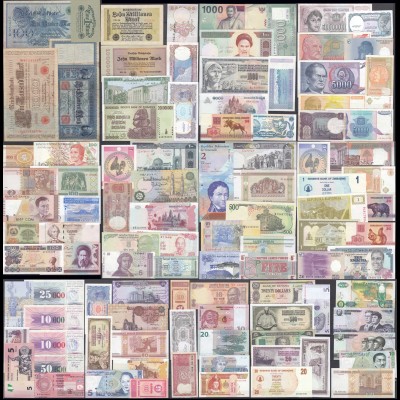 ca.100 Stück verschiedene Banknoten Welt mit etwas Deutschland GELEGENHEIT