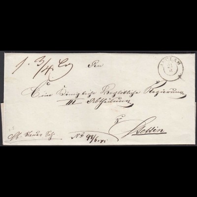 Preussen Pommern ca. 1840 Umschlag von ANCLAM K2 nach STETTIN (24576