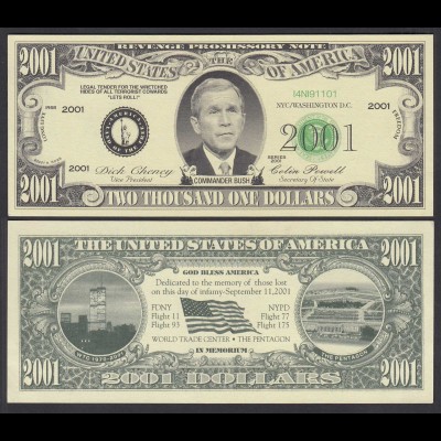 USA 2001 Dollar Schein George W. Bush Gedenk-Note 11. September 2001 (26132