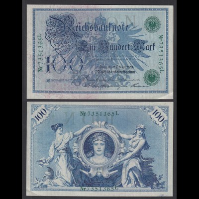 Reichsbanknote 100 Mark 1908 Ro 34 Pick 34 XF (2) (26134