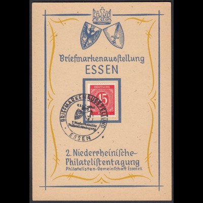 Philatelisten Essen 1947 SST Ausstellung Sonderkarte (26301