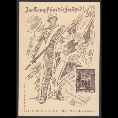 NS Propagandakarte Kampf um die Freiheit SST Tag der Marke KDF Sammlergruppen