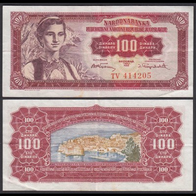Jugoslawien - Yugoslavia 100 Dinara 1955 Pick 69 VF (3) (26361