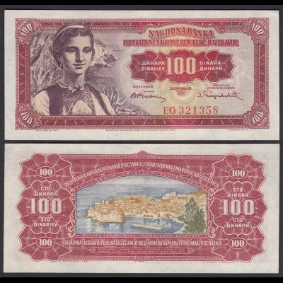 Jugoslawien - Yugoslavia 100 Dinara 1955 Pick 69 aUNC (1-) (26363