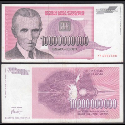 Jugoslawien - Yugoslavia 10-Milliarden Dinara 1993 Pick 127 VF (3) (26365