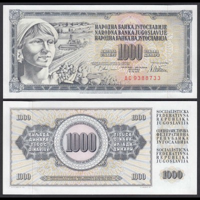 JUGOSLAWIEN - YUGOSLAVIA 1000 Dinara 1978 Pick 92c UNC (1) (26396
