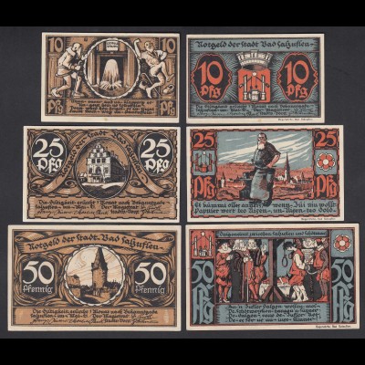 Bad Salzuflen 3 Stück 1921 Notgeld 10,25,50 Pfennig (26404