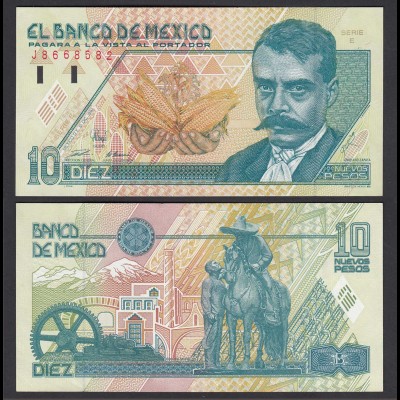 Mexiko - MEXICO - 10 Pesos Banknote 1992 Serie E Pick 99 aUNC (1-) (26442