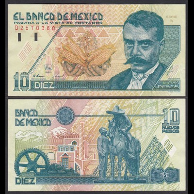 Mexiko - MEXICO - 10 Pesos Banknote 1992 Serie B Pick 99 aUNC (1-) (26443