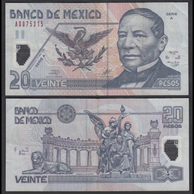 MEXIKO - MEXICO - 20 Pesos 2001 Serie A Pick 116a VF (3) Polymer (26456
