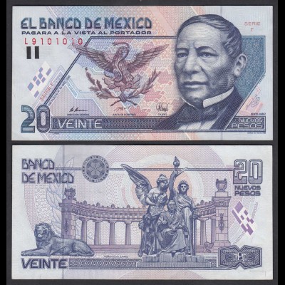 MEXIKO - MEXICO - 20 Pesos 1992 Serie F Pick 100 XF- (2-) (26460