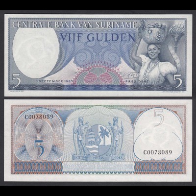 SURINAM - SURINAME 5 Gulden 1963 UNC (1) Pick 120 (26468