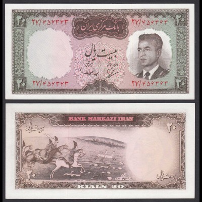 PERSIEN - PERSIA - IRAN 20 RIALS (1965) Pick 78a sig 9 UNC (1) Shah Reza (26513