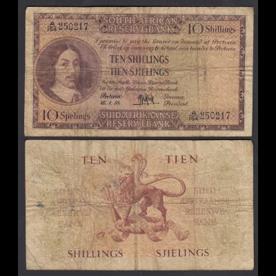 Südafrika - South Africa 10 Shillings 15.1.58 Pick 90c F/VG (4/5) (26554