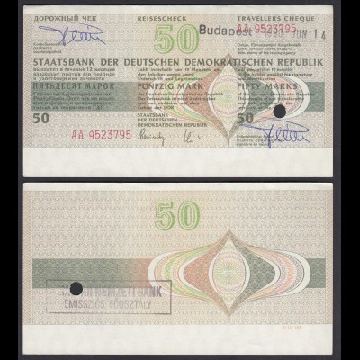 DDR Reisescheck 50 Mark in Budapest Eingelöst 1990 (26638