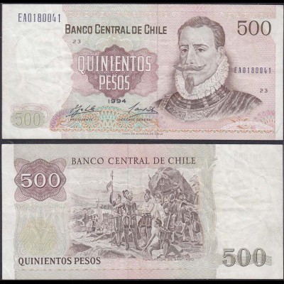Chile - 500 Escudos Banknote 1994 Pick 153e VF (3) (12829