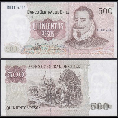 Chile - 500 Escudos Banknote 2000 Pick 153e VF+ (3+) (12836