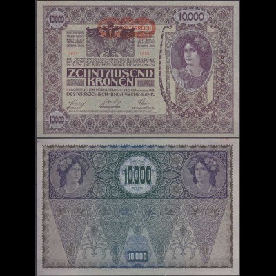 Österreich - Austria 10000 10.000 Kronen 1918 Pick 66 aUNC (1-) 2.Auflage (11768