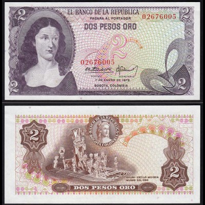 Kolumbien - Colombia 2 Peso Oro 1973 Pick 413a UNC (1) (15267