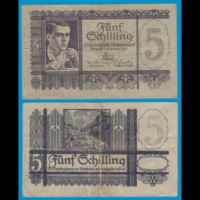 Österreich - Austria 5 Schilling Banknote 1945 Pick 121 F (4) (18834
