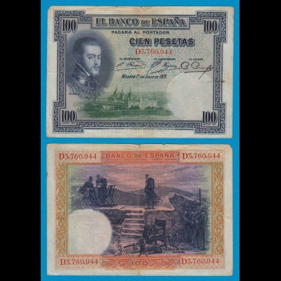 Spanien - Spain - 100 Pesetas Banknote 1925 Pick 69c F (4) (19008