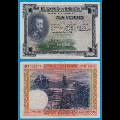 Spanien - Spain - 100 Pesetas Banknote 1925 Pick 69c VF (3) (19009
