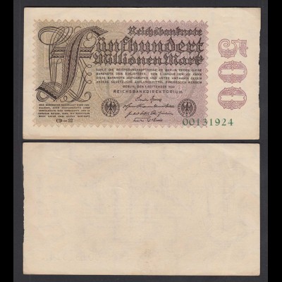 Germany 500 Millionen Mark 1923 8-st. Ro 109e Pick 110 FZ: GD-32 VF (3) (26660