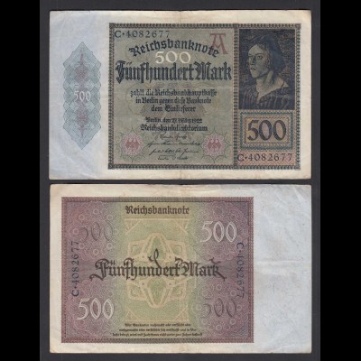 Germany 500 Mark 1922 Serie C 7-stellig Ro 70 Pick 73 F (4) (26661
