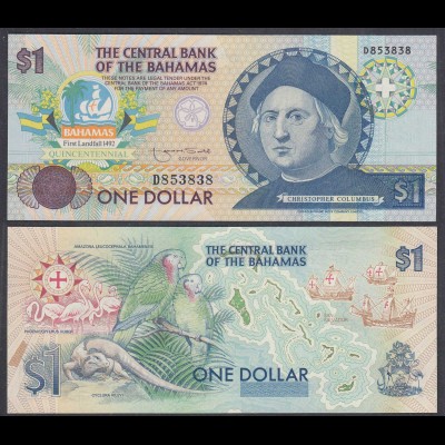 Bahamas - 1 Dollar 1974 (1992) Kolumbus Pick 50a UNC (1) (26706